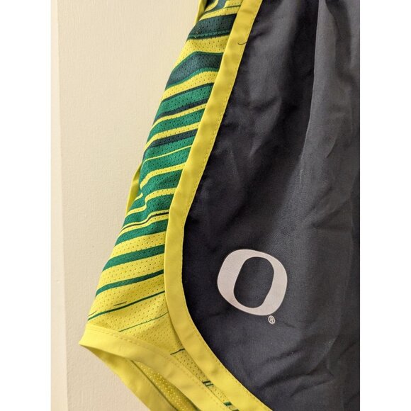 Nike Dri-Fit Oregon Ducks Running Shorts Small Black & Yellow Stripe Design - Picture 2 of 10